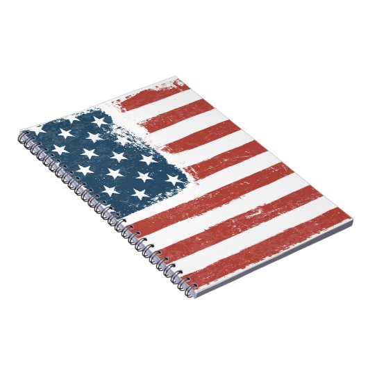 Amerikaanse vlag-achtergrond. Rasterversie. H Notitieboek (Rechterzijde)