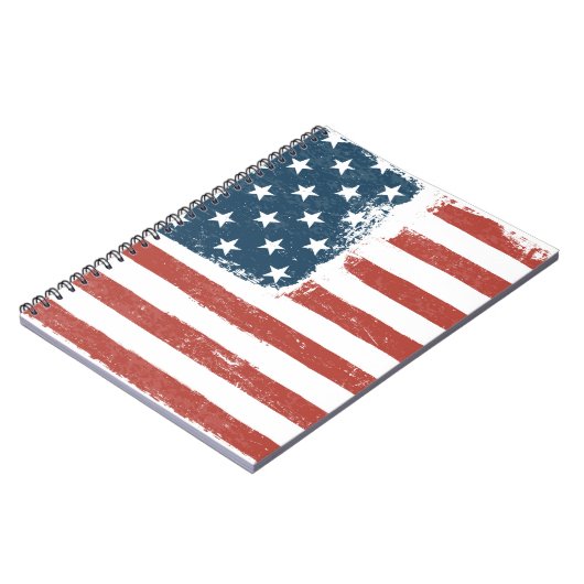 Amerikaanse vlag-achtergrond. Rasterversie. H Notitieboek (Linkerzijde)