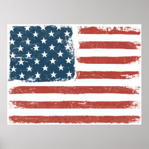 Amerikaanse vlag-achtergrond. Rasterversie. H Poster