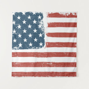 Amerikaanse vlag-achtergrond. Rasterversie. H Wandkleed