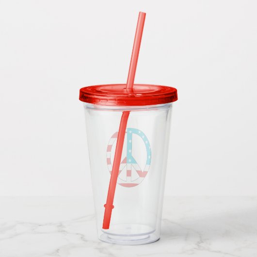 Amerikaanse vlag acryl drinkbeker (Achterkant)