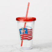 Amerikaanse vlag acryl drinkbeker (Achterkant)