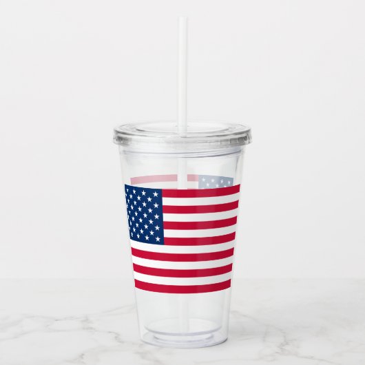 Amerikaanse vlag Acryl Tumbler Patriottisch Acryl Drinkbeker (Voorkant)