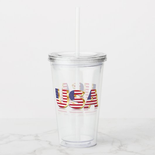 Amerikaanse vlag Acryl Tumbler USA Patriottisch Acryl Drinkbeker (Voorkant)