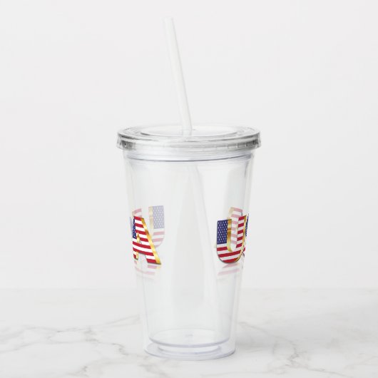 Amerikaanse vlag Acryl Tumbler USA Patriottisch Acryl Drinkbeker (Links)