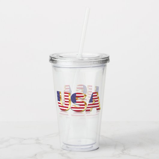 Amerikaanse vlag Acryl Tumbler USA Patriottisch Acryl Drinkbeker (Achterkant)