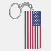 Amerikaanse vlag Acrylische Sleutelhanger (dubbelz (Voorkant Links)