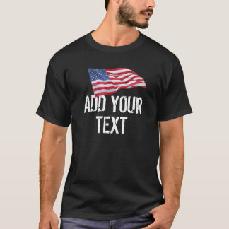 Amerikaanse vlag "Add Jouw tekst" T-shirt
