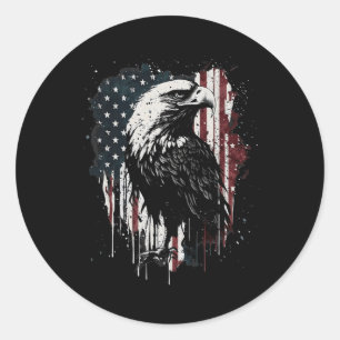 Amerikaanse Vlag Adelaar 4 juli Onafhankelijkheids Ronde Sticker