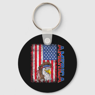 Amerikaanse Vlag Adelaar 4 juli Onafhankelijkheids Sleutelhanger