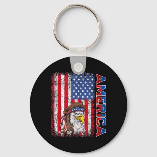 Amerikaanse Vlag Adelaar 4 juli Onafhankelijkheids Sleutelhanger (Voorkant)