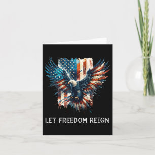 Amerikaanse Vlag Adelaar 4 juli T-shirt Laat Vrijh Kaart