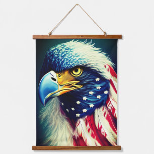 Amerikaanse Vlag Adelaar Hangend Wandkleed