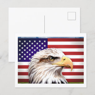 Amerikaanse Vlag Adelaar Patriottische USA Ansicht Briefkaart
