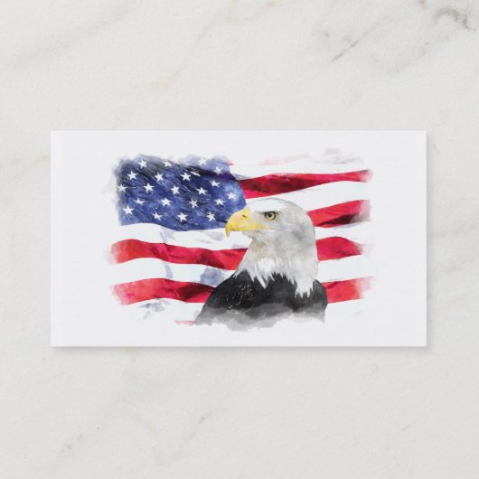 AMERIKAANSE VLAG & ADELAAR VISITEKAARTJE (Achterkant)