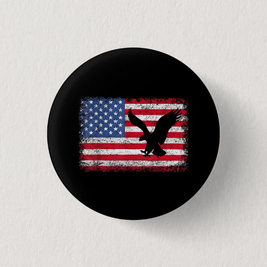 Amerikaanse Vlag Adelaar VS Ronde Button 3,2 Cm (Voorkant)