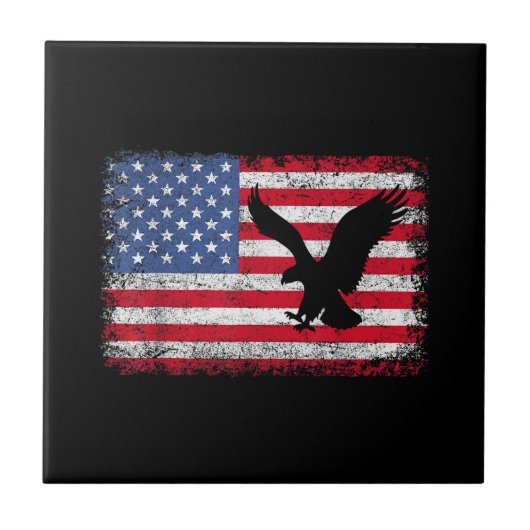 Amerikaanse Vlag Adelaar VS Tegeltje (Voorkant)