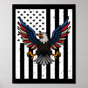 Amerikaanse vlag adelaars 4 juli 1776 Vrijheid Ona Poster