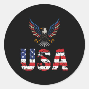 Amerikaanse vlag adelaars 4 juli 1776 Vrijheid Ona Ronde Sticker