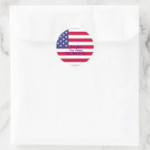 Amerikaanse vlag Adresetiketten Ronde Sticker (Tas)