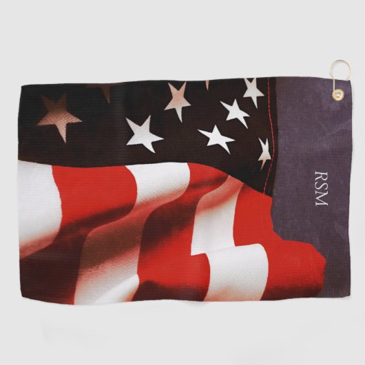 Amerikaanse vlag afgevoerd golfhanddoek (Horizontaal)