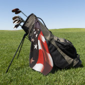 Amerikaanse vlag afgevoerd golfhanddoek (Groen)
