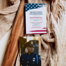 Amerikaanse vlag afstudeerfeest uitnodiging milita