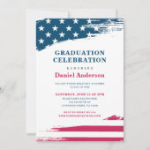 Amerikaanse vlag afstudeerfeest uitnodiging milita (Voorkant)