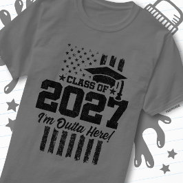 Amerikaanse Vlag Afstuderende Jaar 2027 T-shirt
