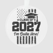 Amerikaanse Vlag Afstuderende Jaargang 2027 Ornament (voorkant)