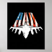 Amerikaanse vlag Air Fighter Jet Fathers Dag 4th O Poster (Voorkant)