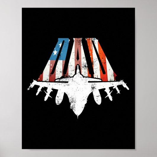 Amerikaanse vlag Air Fighter Jet Fathers Dag 4th O Poster (Voorkant)