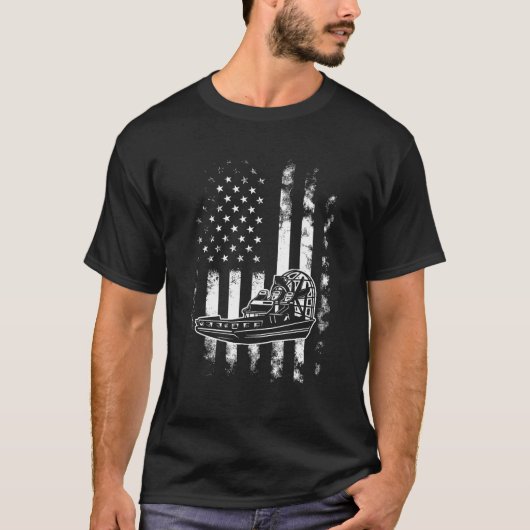 Amerikaanse vlag Airboat T Shirt (Voorkant)