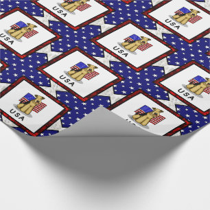 Amerikaanse vlag Airedale Terrier Dog - Cute Cadeaupapier