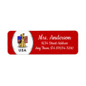 Amerikaanse vlag Airedale Terrier Dog - Cute Etiket (Voorkant)