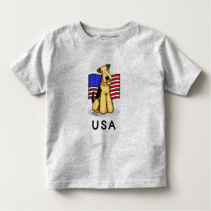 Amerikaanse vlag Airedale Terrier Dog - Cute Kinder Shirts
