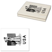 Amerikaanse vlag Airedale Terrier Dog - Cute Rubberstempel (Gestempeld)