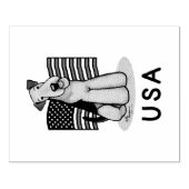 Amerikaanse vlag Airedale Terrier Dog - Cute Rubberstempel (Afrduk)