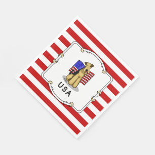 Amerikaanse vlag Airedale Terrier Dog - Cute Servet