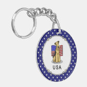 Amerikaanse vlag Airedale Terrier Dog - Cute Sleutelhanger (Voorkant Links)