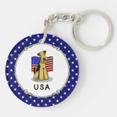 Amerikaanse vlag Airedale Terrier Dog - Cute Sleutelhanger (Achterkant)