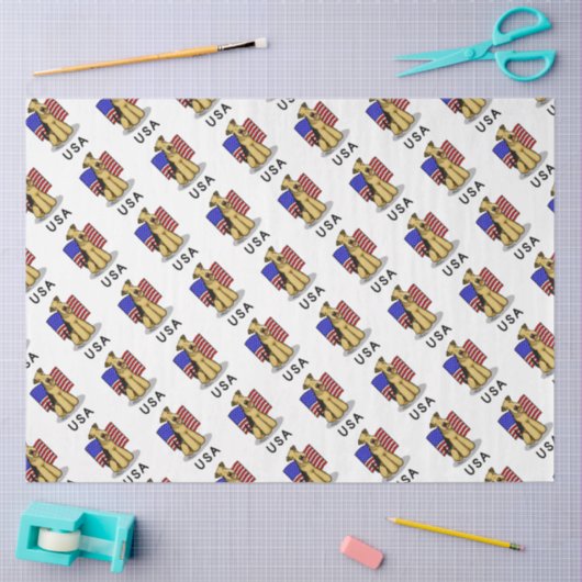 Amerikaanse vlag Airedale Terrier Dog - Cute Tissuepapier (Craft)