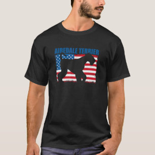Amerikaanse Vlag Airedale Terrier T-shirt