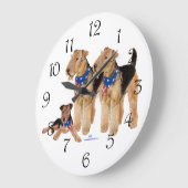 Amerikaanse vlag Airedale Terriers Grote Klok (Hoek)