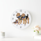 Amerikaanse vlag Airedale Terriers Grote Klok (Huis)