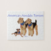 Amerikaanse vlag Airedale Terriers Legpuzzel (Horizontaal)