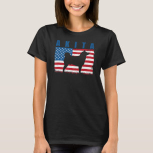 Amerikaanse vlag Akita voor hond T-shirt
