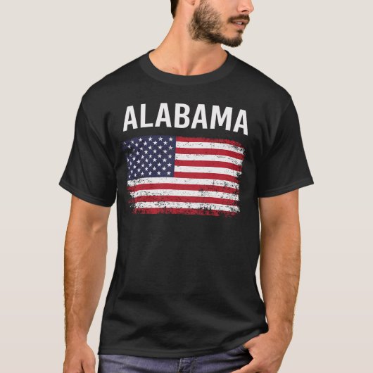 Amerikaanse vlag Alabama T-shirt (Voorkant)