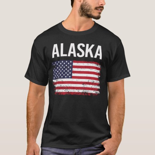 Amerikaanse Vlag Alaska T-shirt (Voorkant)