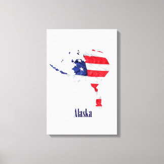 Amerikaanse vlag Alaska Verenigde Staten Canvas Afdruk